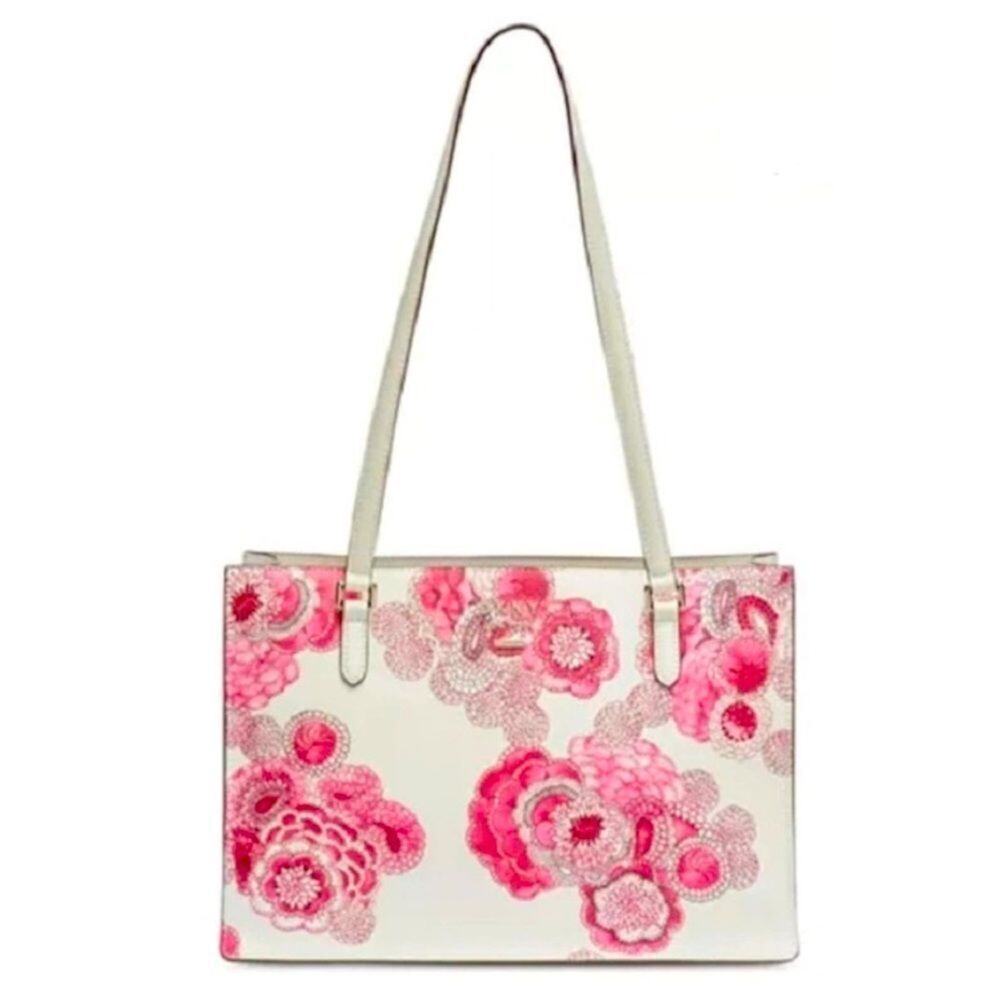 DKNY Whitney Floral Center Zip Tote Handbag Donna Karan, New with Tag MSRP $268